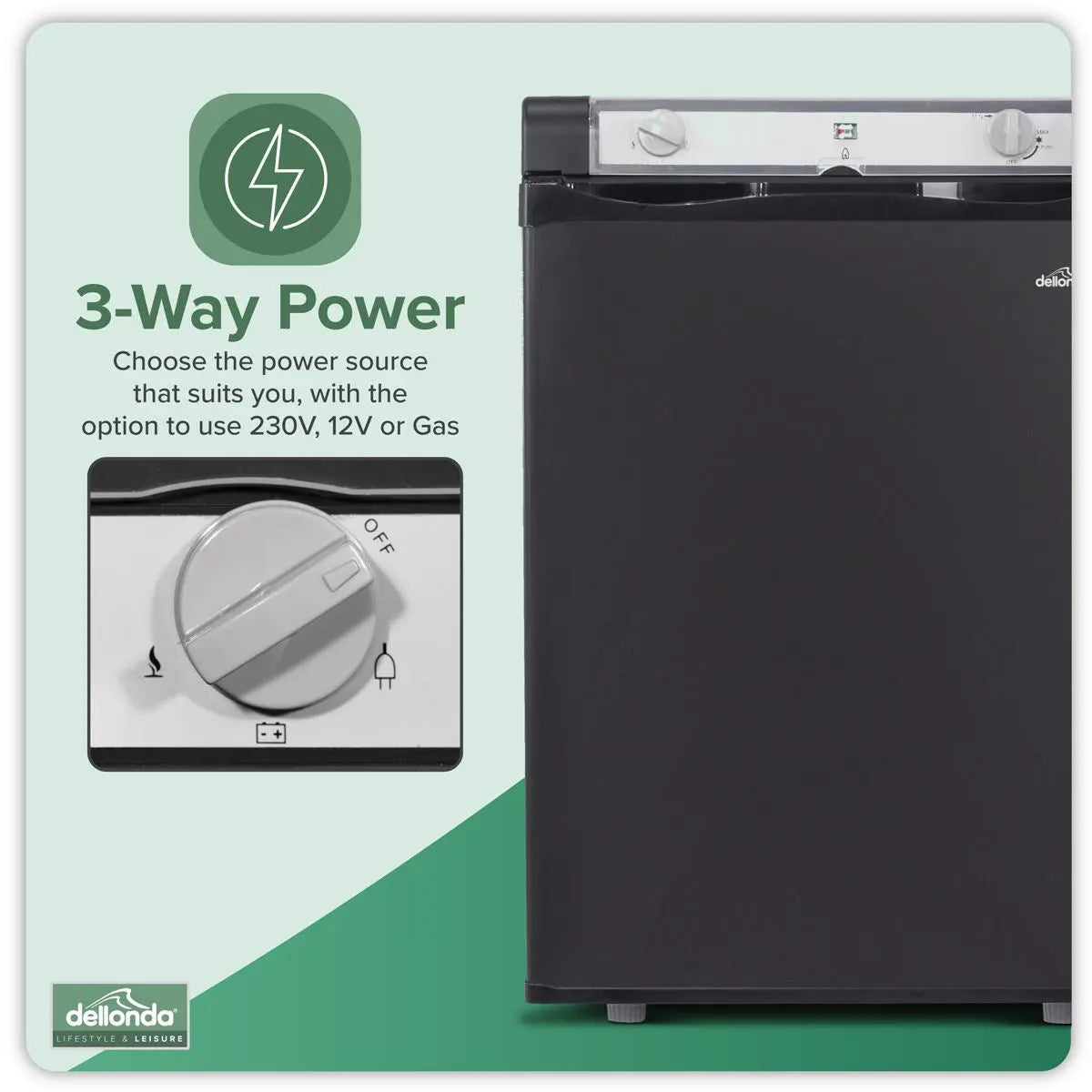 Dellonda 3-Way Fridge 60L  White Rose Tools