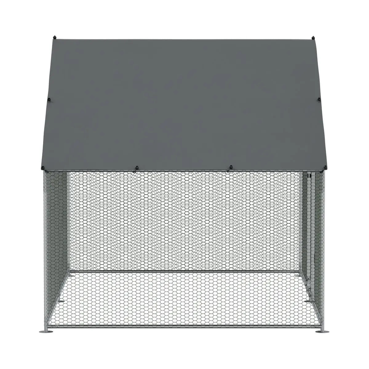 Dellonda 3 x 2 x 2m Walk-In Chicken Run, Galvanized Steel, Roof Cover, PVC Coated Chicken Wire  White Rose Tools