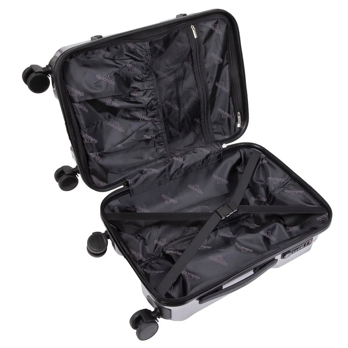 Dellonda 3pc Lightweight ABS Luggage Set  - 20", 24", 28" - Silver - DL9  White Rose Tools