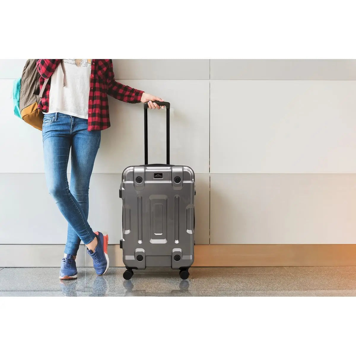 Dellonda 3pc Lightweight ABS Luggage Set  - 20", 24", 28" - Silver - DL9  White Rose Tools