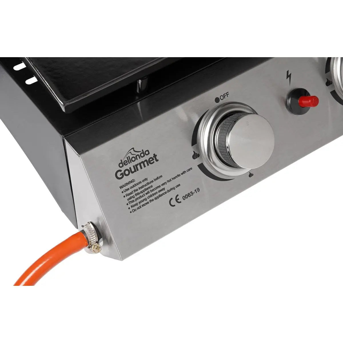 Dellonda 4 Burner Portable Gas Plancha 10kW BBQ Griddle, Stainless Steel  White Rose Tools