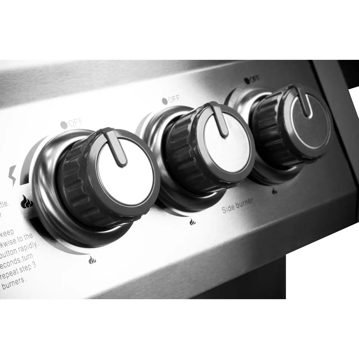 Dellonda 4+1 Burner Deluxe Gas BBQ Grill, Stainless Steel, Side Burner, Ignition  White Rose Tools