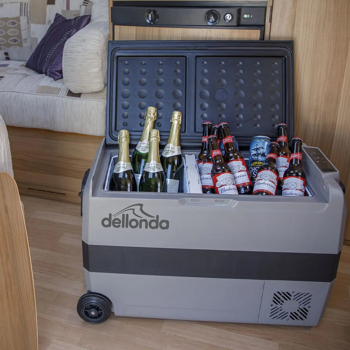 Dellonda 50L Portable Car Fridge, Freezer, 12/24/230V Dual Zone Compressor  White Rose Tools
