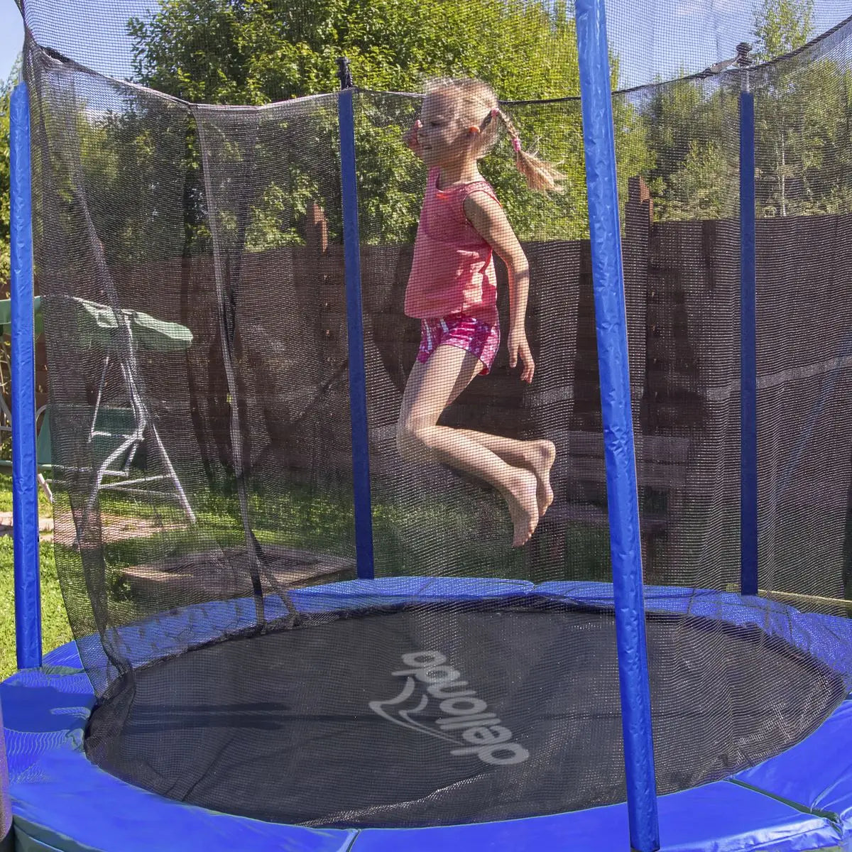 Dellonda 6ft Heavy Duty Outdoor Trampoline with Safety Enclosure Net  White Rose Tools