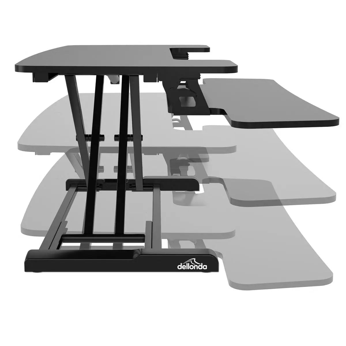 Dellonda 71cm Height Adjustable Standing Desk Converter, 50cm Max Height, 15kg Capacity - DH14  White Rose Tools