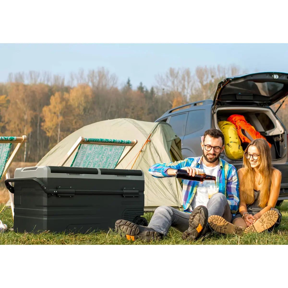 Dellonda 95L Portable Dual Zone Compressor Car Camping Fridge/Freezer 12/24V  White Rose Tools