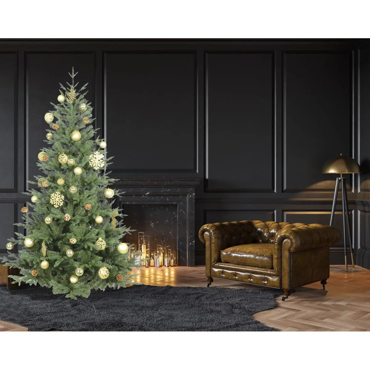 Dellonda Artificial 7ft/210cm Hinged Christmas Tree with 1000+ PE/PVC Tips - DH46  White Rose Tools