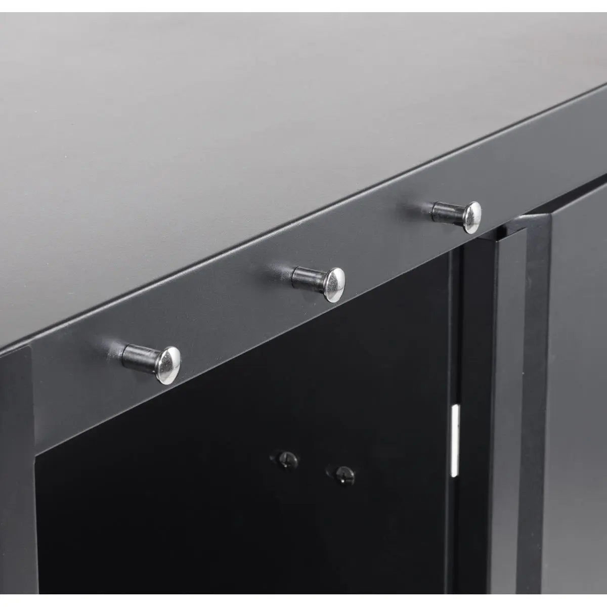 Dellonda BBQ/Plancha Workstation Trolley with Cupboard, Extension Table & Utensil Hooks, Black  White Rose Tools