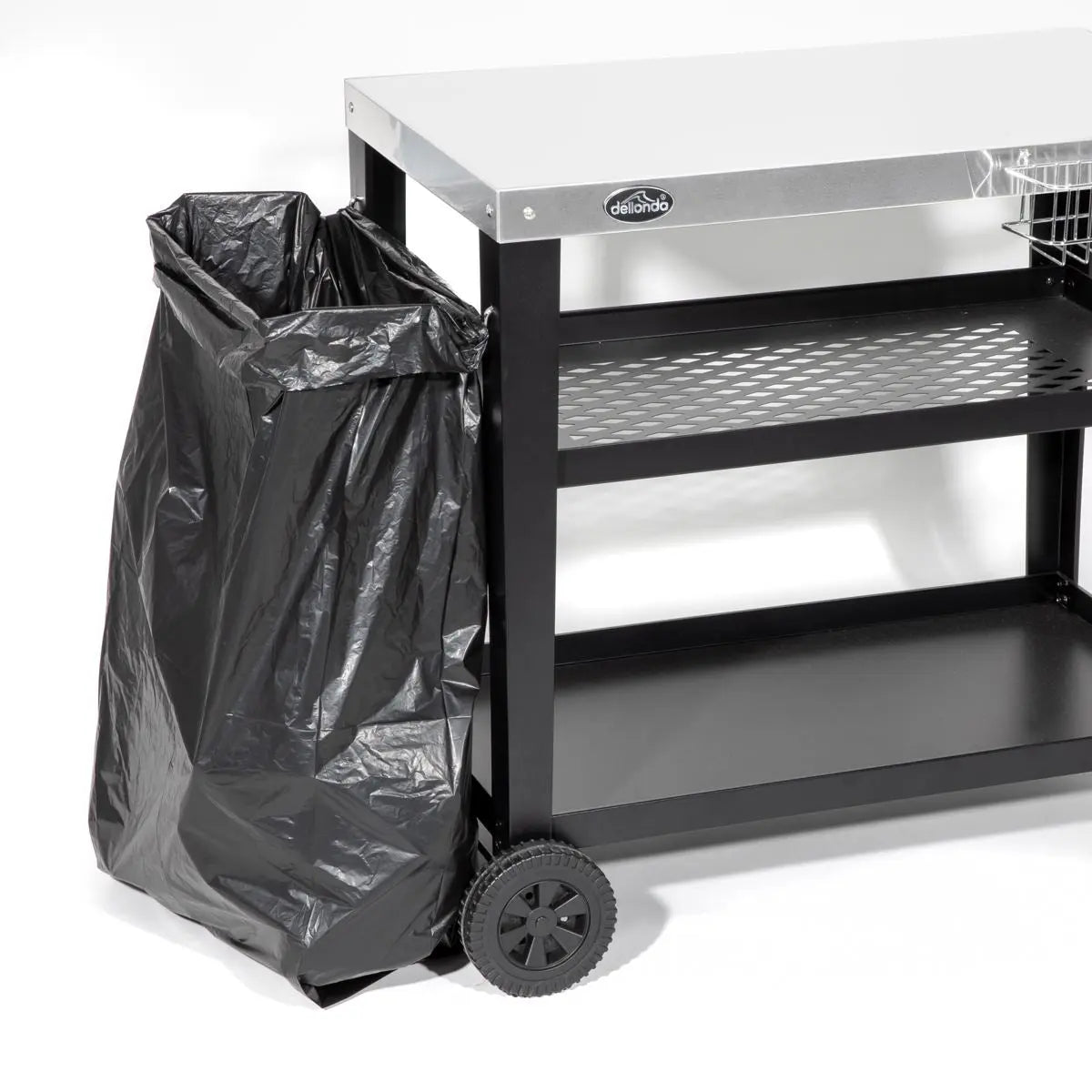 Dellonda Barbecue/Plancha Trolley for Outdoor Grilling/Cooking with Utensil Holder, Stainless Steel  White Rose Tools
