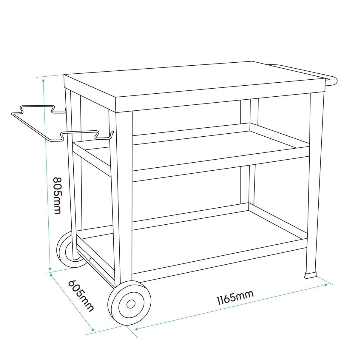 Dellonda Barbecue/Plancha Trolley for Outdoor Grilling/Cooking with Utensil Holder, Stainless Steel  White Rose Tools