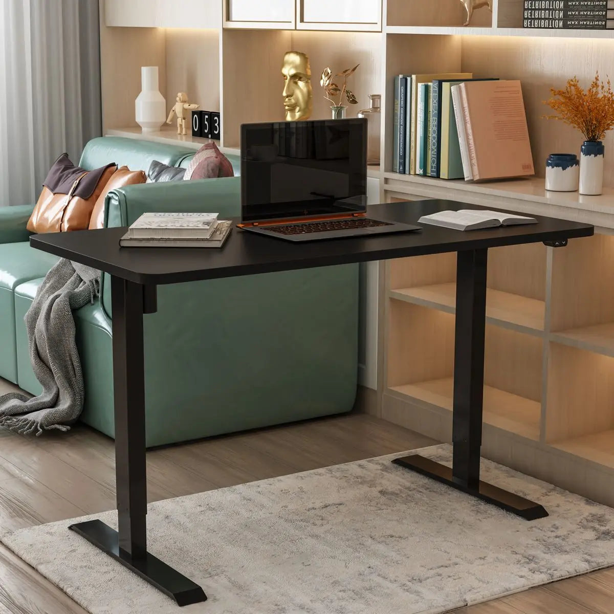 Dellonda Black Electric Adjustable Office Standing Desk, Quiet & Fast 1200x600mm  White Rose Tools