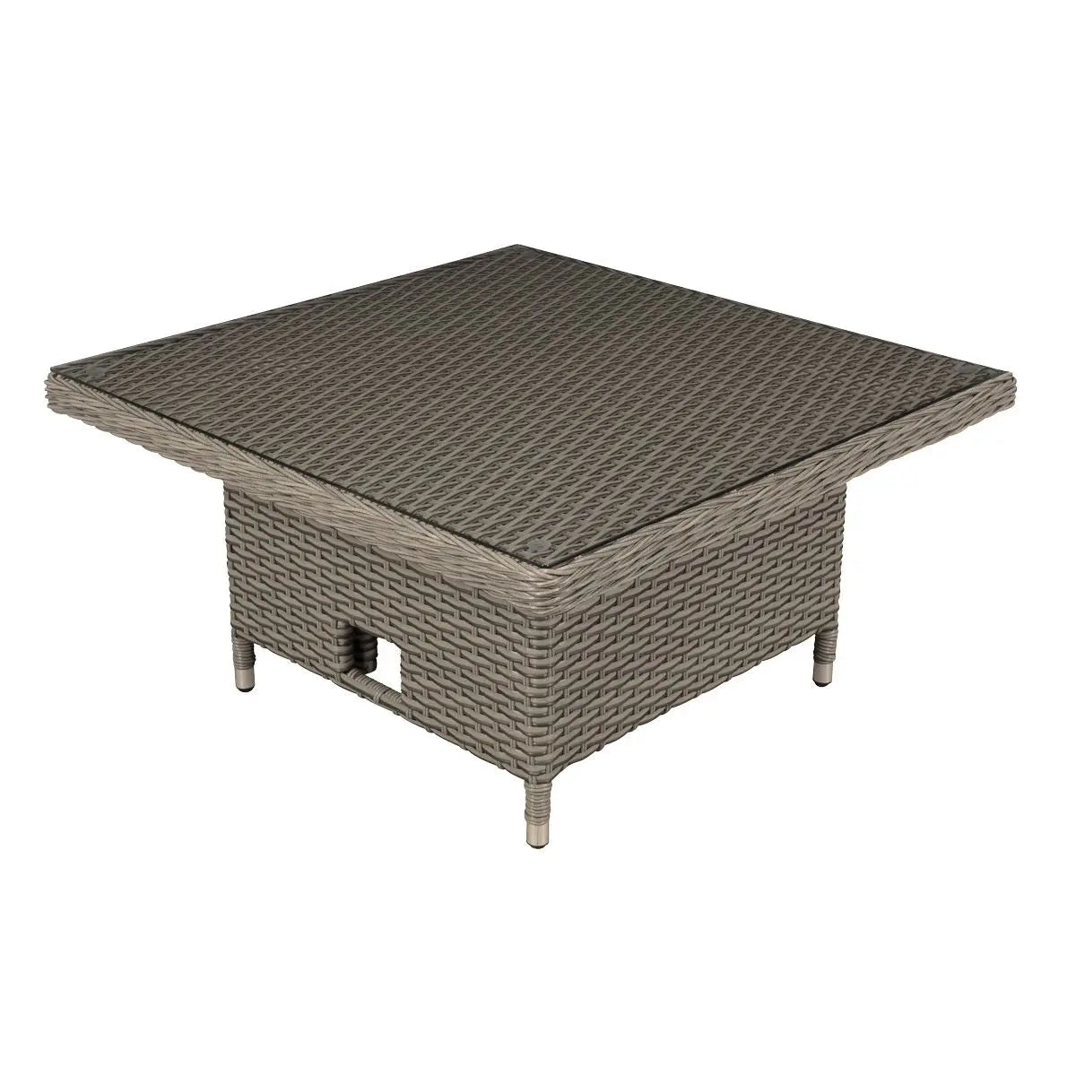 Dellonda Chester Rattan Wicker Adjustable Outdoor Dining Table, Brown  White Rose Tools