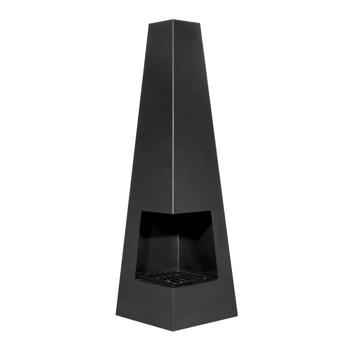 Dellonda Chiminea, Wood Burner, Heater for Outdoors W45cm x H150cm - Black Steel  White Rose Tools