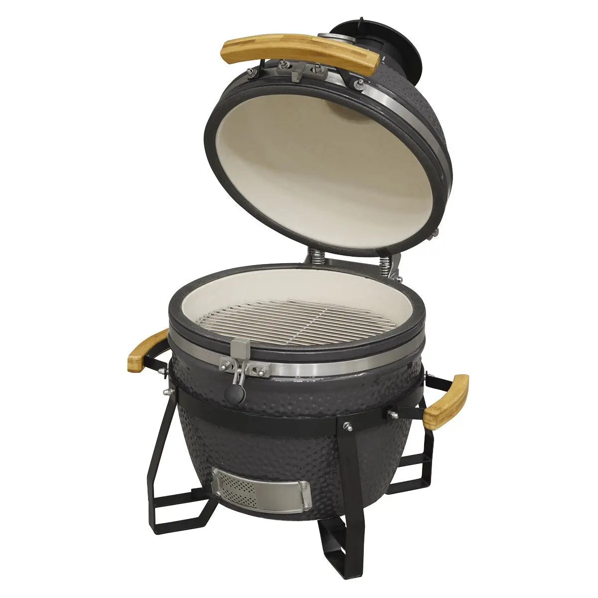 Dellonda Deluxe 16"(40cm) Ceramic Kamado Style BBQ Grill/Oven/Smoker  White Rose Tools