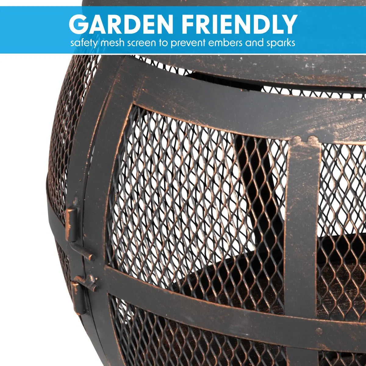 Dellonda Deluxe 360° Chiminea/Fire Pit/Outdoor Heater - Antique Bronze Finish - DG112  White Rose Tools