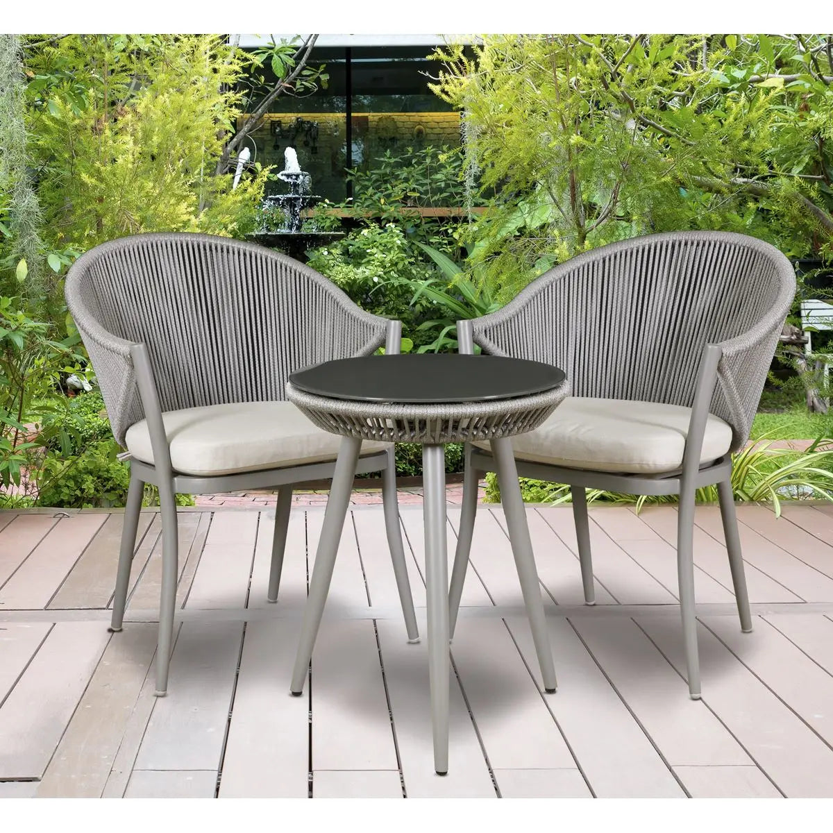 Dellonda Echo 3pc Aluminium Balcony Set with Tempered Glass Top  White Rose Tools