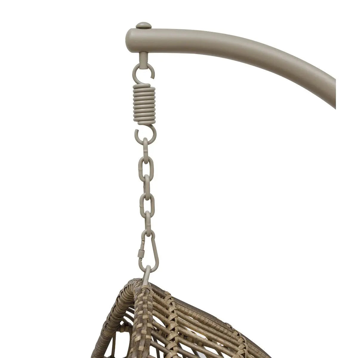 Dellonda Egg Hanging Swing Chair, Wicker Rattan Basket, Steel Frame, Single  White Rose Tools