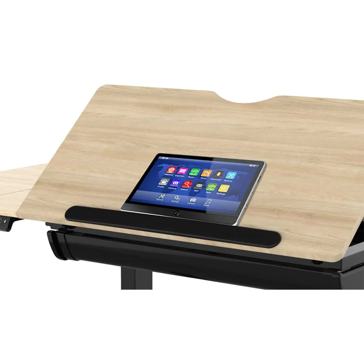 Dellonda Electric Standing Drafting Desk Ergonomic Drawing Sit/Stand Table 0-40°  White Rose Tools