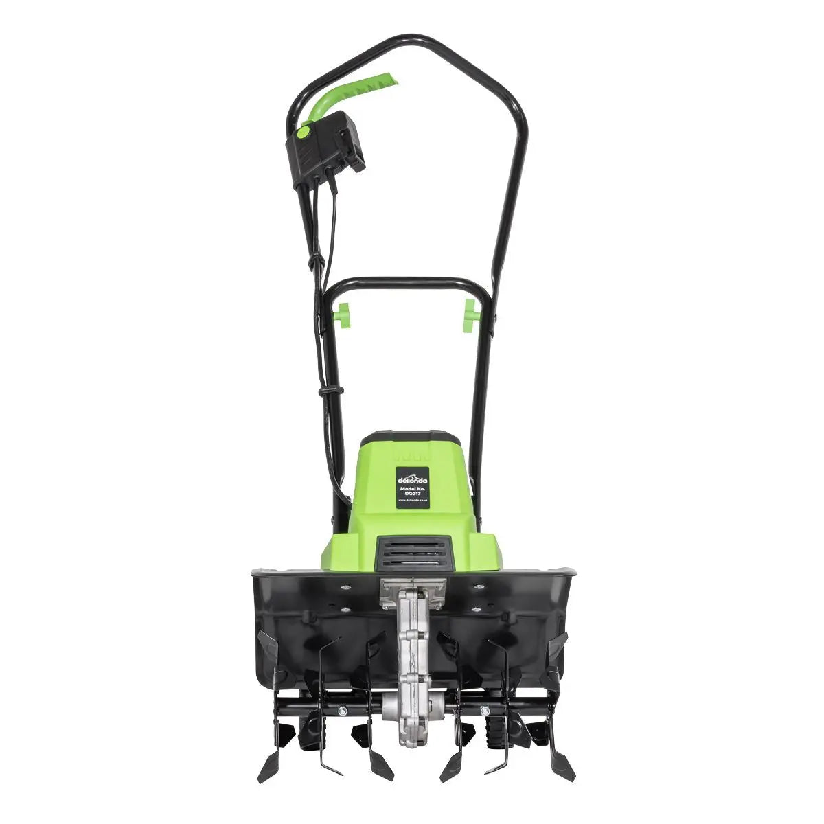 Dellonda Electric Tiller/Cultivator, 1500W Rotavator for Digging Garden Soil, Electric Weeder 40cm Working Width, 6 Blades, 10m Power Cable, Foldable Frame  White Rose Tools