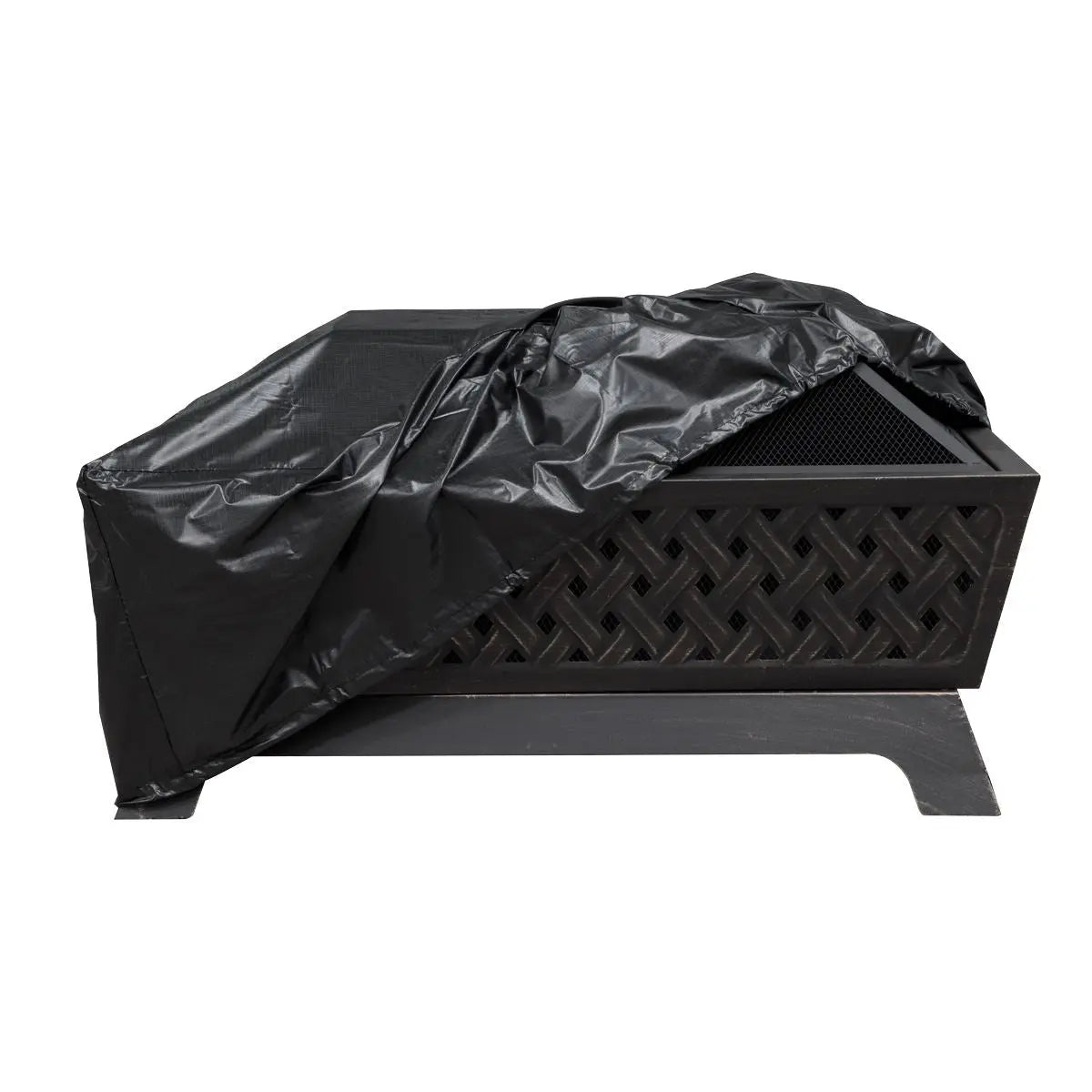 Dellonda Fire Pit, Fireplace, Outdoor Patio Heater PVC Cover, Water-Resistant, Heavy-Duty  White Rose Tools