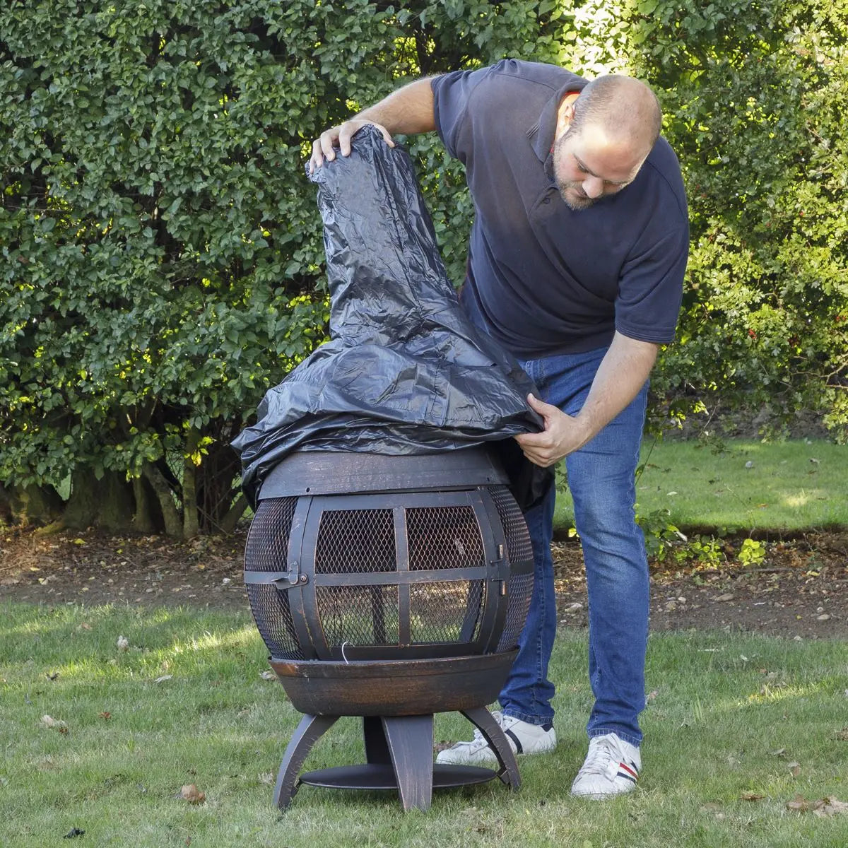 Dellonda Fire Pit, PVC Cover, Water Resistant, Heavy Duty with Drawstrings for DG112  White Rose Tools