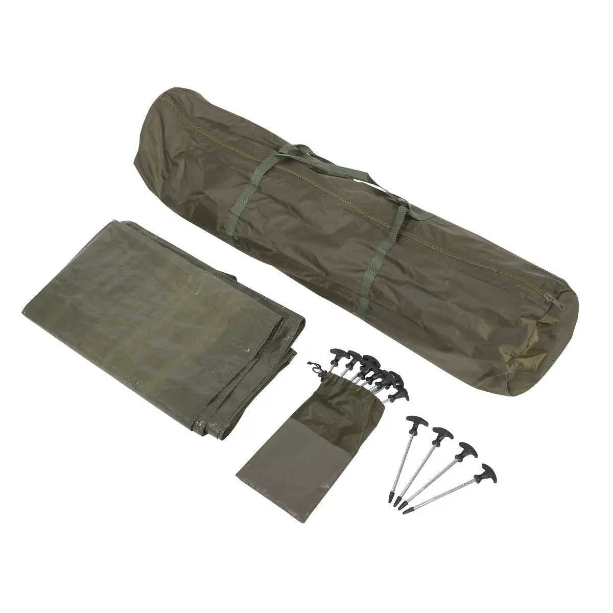 Dellonda Fishing Bivvy Carp Tent Lightweight 2-Man Waterproof & UV Protection Quick Assembly Pre-Threaded Poles with Ground Sheet & Heavy Duty Ground Pegs  White Rose Tools