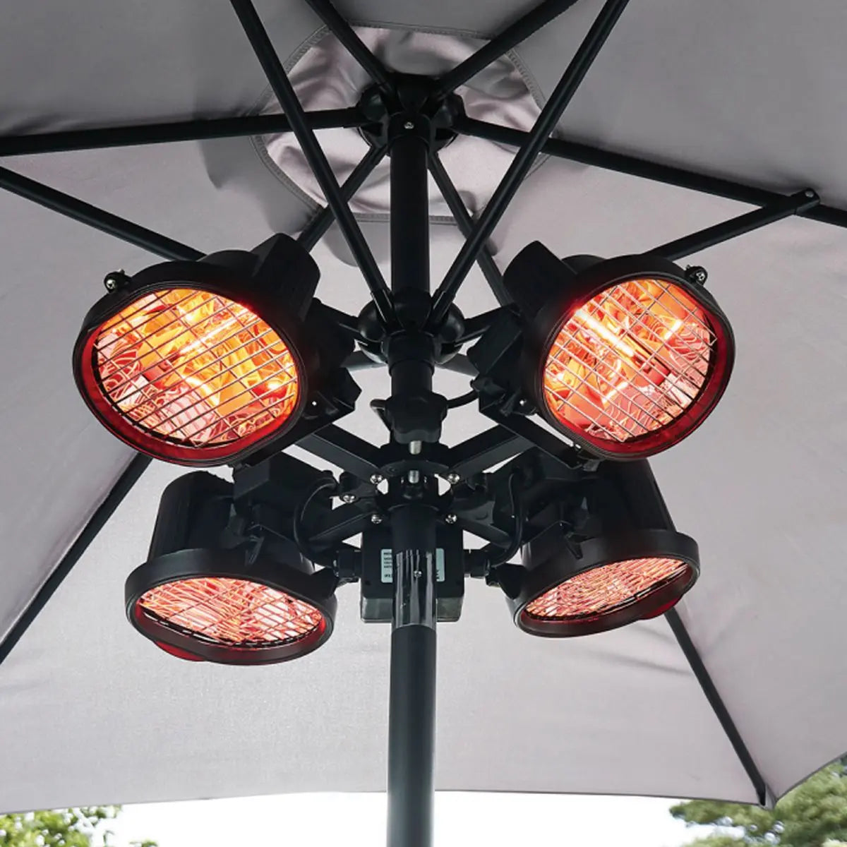 Dellonda Folding Parasol/Gazebo/Patio Outdoor Infrared Heater, Four Panels, Extra Long 5M Cable, 1800W - DG178  White Rose Tools