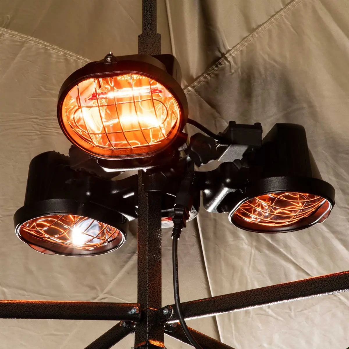 Dellonda Folding Parasol/Gazebo/Patio Outdoor Infrared Heater, Three Panels, Extra Long 5M Cable, 1350W  White Rose Tools