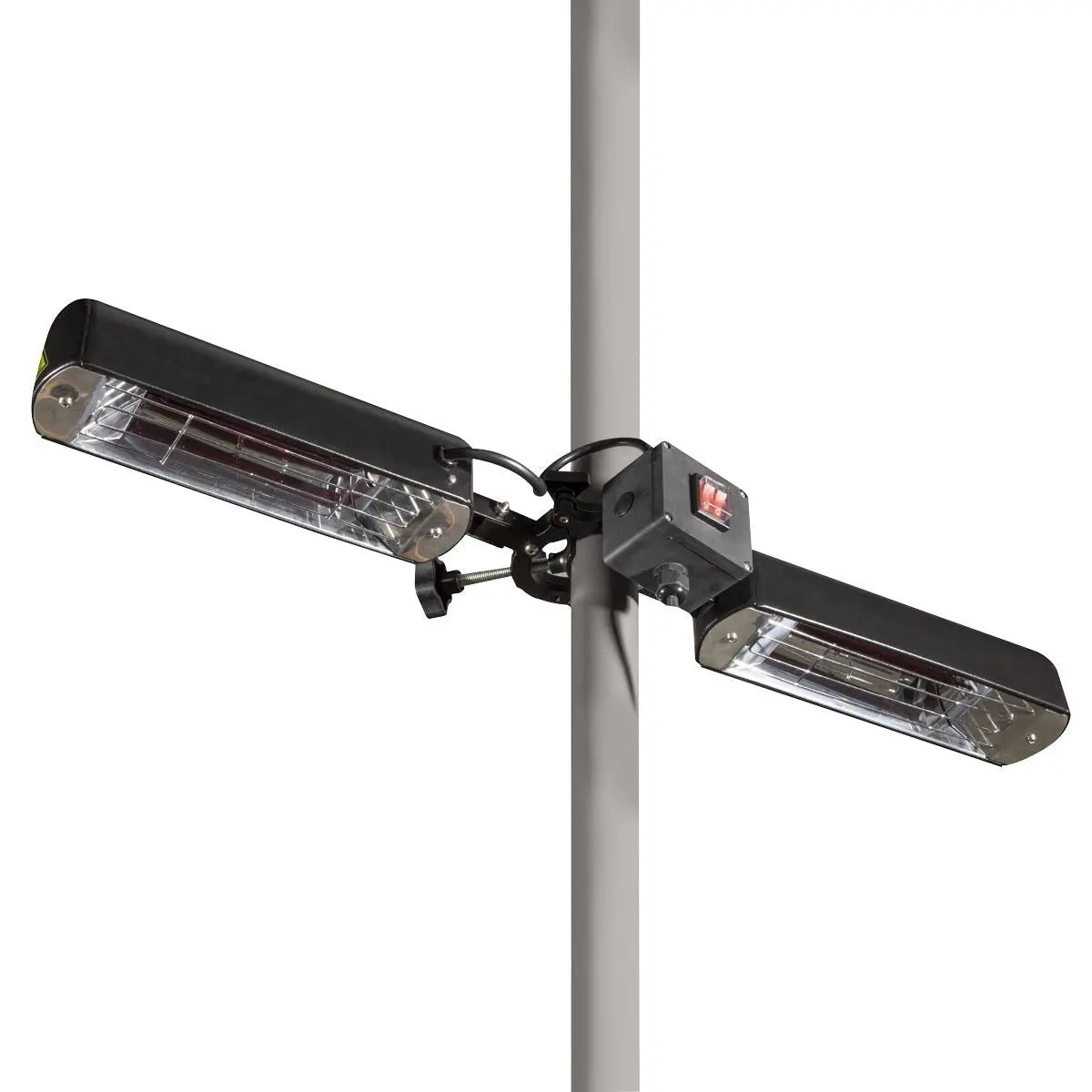 Dellonda Folding Parasol/Gazebo/Patio Outdoor Infrared Heater, Two Panels, Extra Long 5M Cable, 1600W  White Rose Tools