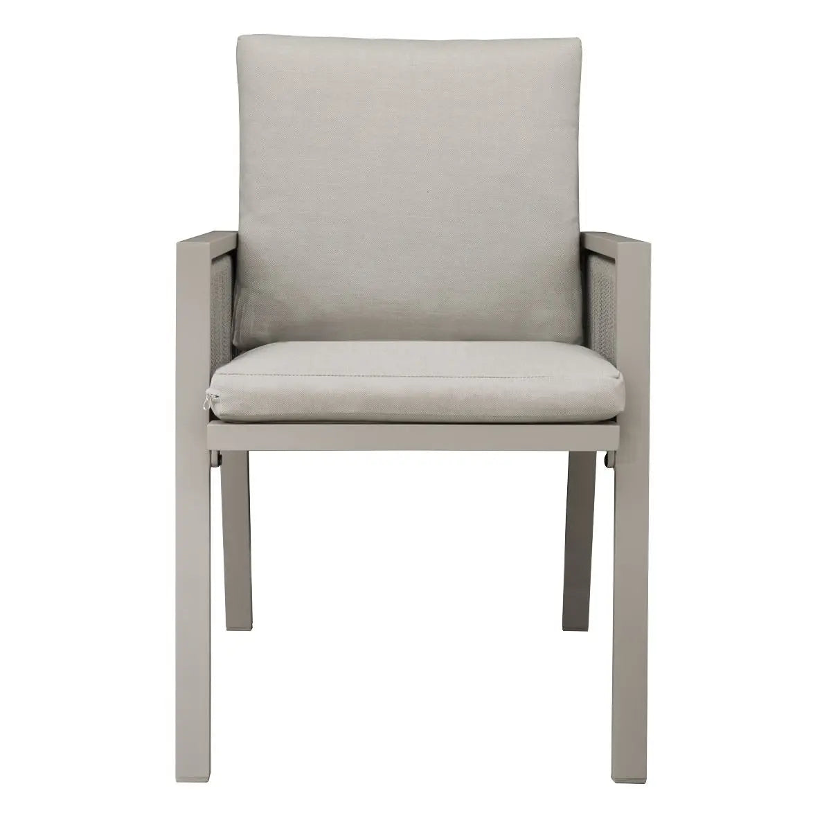 Dellonda Fusion Garden/Patio Aluminium Dining Chair with Armrests, Set of 4, Light Grey - DG50  White Rose Tools