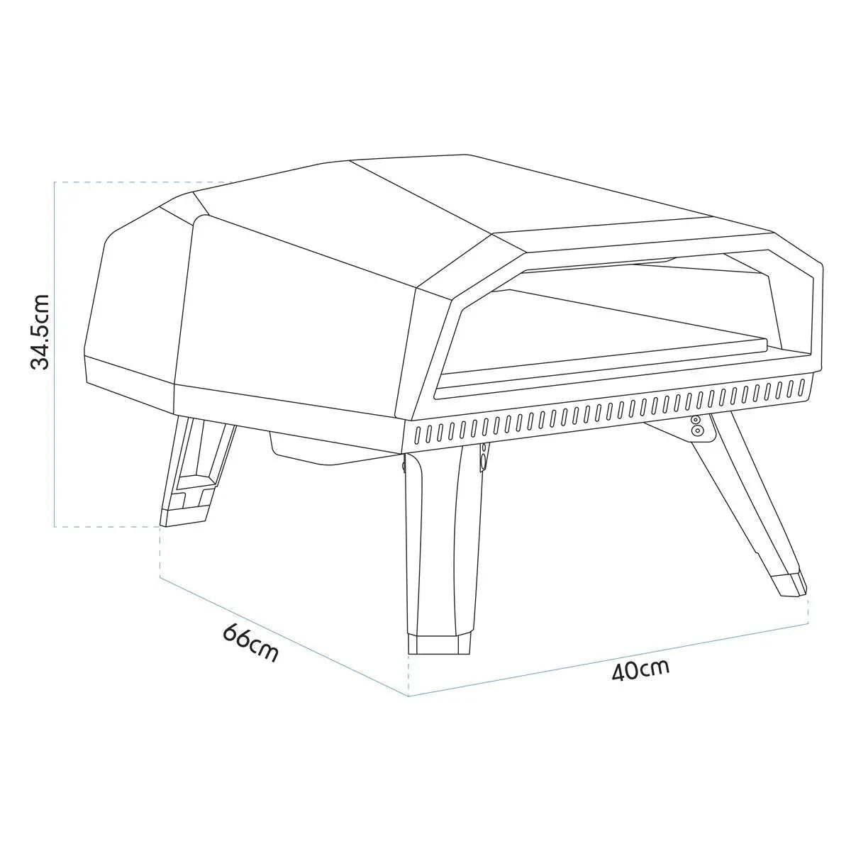 Dellonda Gas Pizza Oven with Gas Regulator, Water Resistant Cover/Carry Bag & 12" Pizza Peel  White Rose Tools