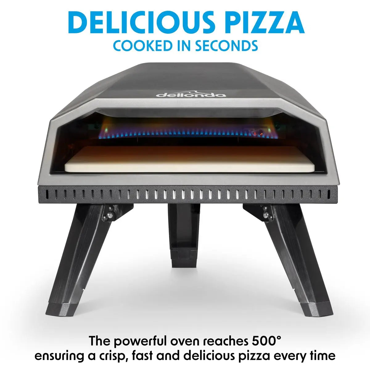 Dellonda Gas Pizza Oven with Gas Regulator, Water Resistant Cover/Carry Bag & 12" Pizza Peel  White Rose Tools