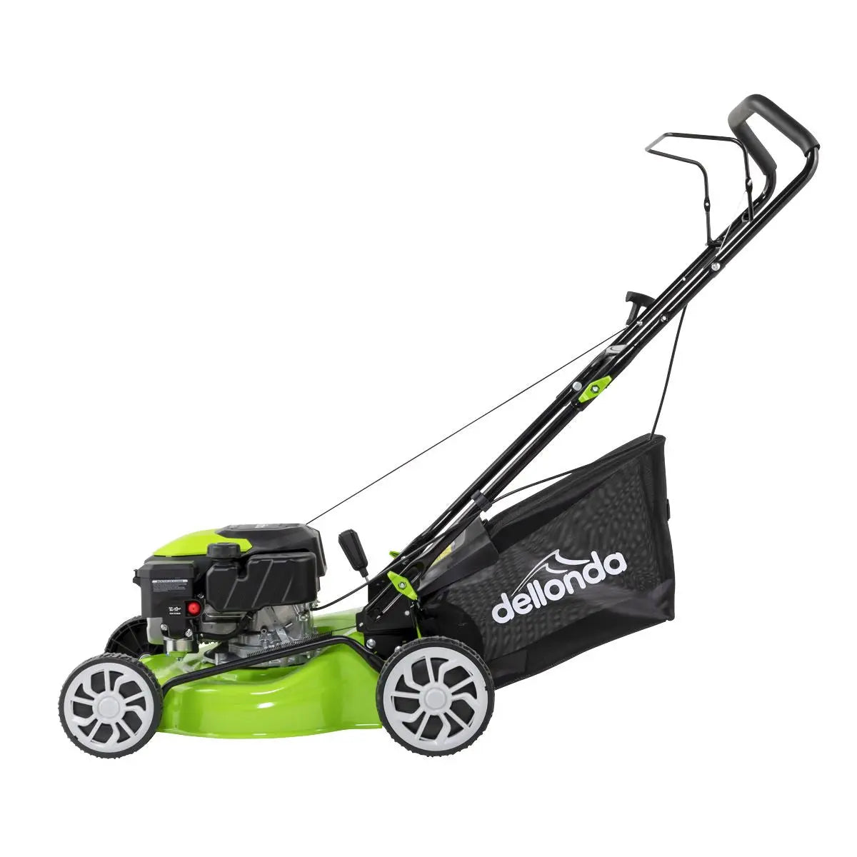Dellonda Hand-Propelled Petrol Lawnmower Grass Cutter, 127cc 16"/41cm 4-Stroke  White Rose Tools