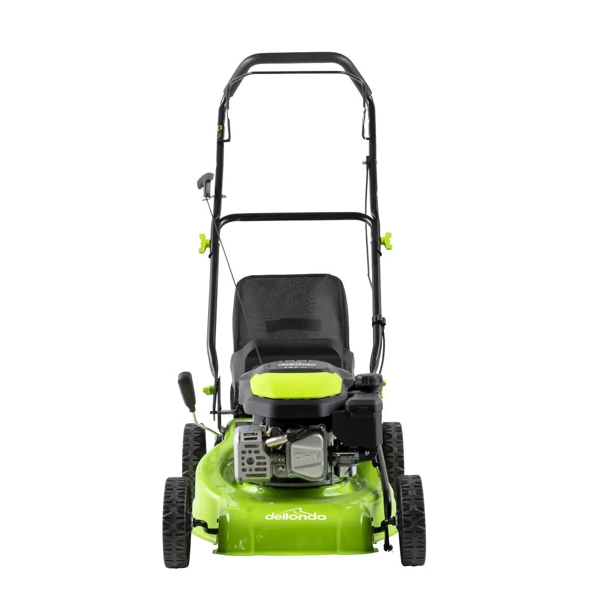 Dellonda Hand-Propelled Petrol Lawnmower Grass Cutter, 127cc 16"/41cm 4-Stroke  White Rose Tools