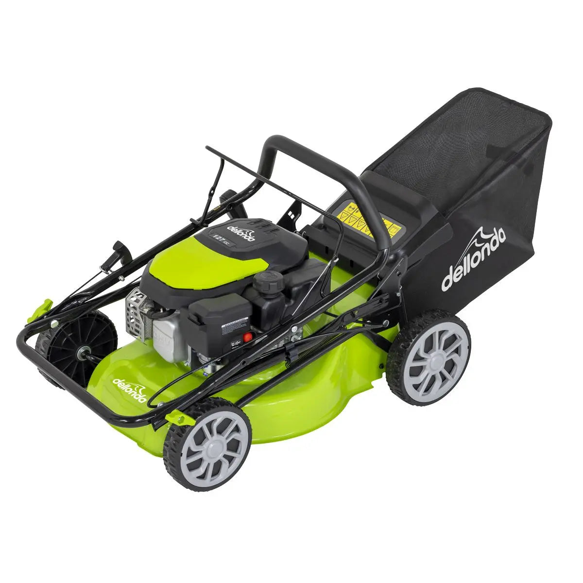 Dellonda Hand-Propelled Petrol Lawnmower Grass Cutter, 127cc 16"/41cm 4-Stroke  White Rose Tools