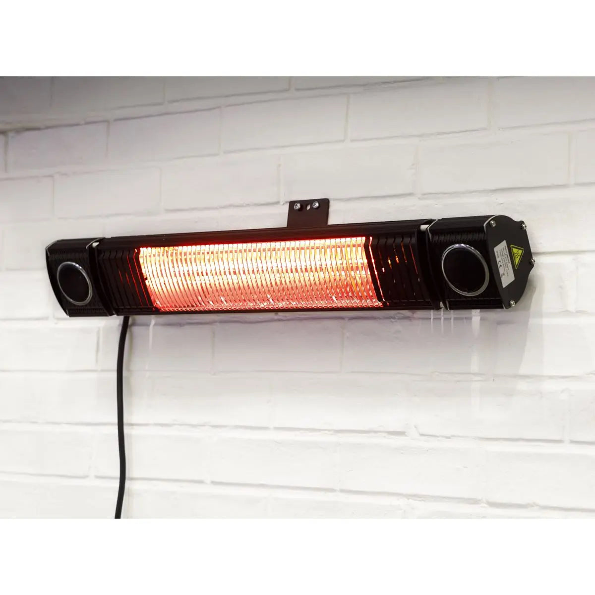 Dellonda Infrared Outdoor 2000W Patio Heater with Speakers for Music, Black  White Rose Tools