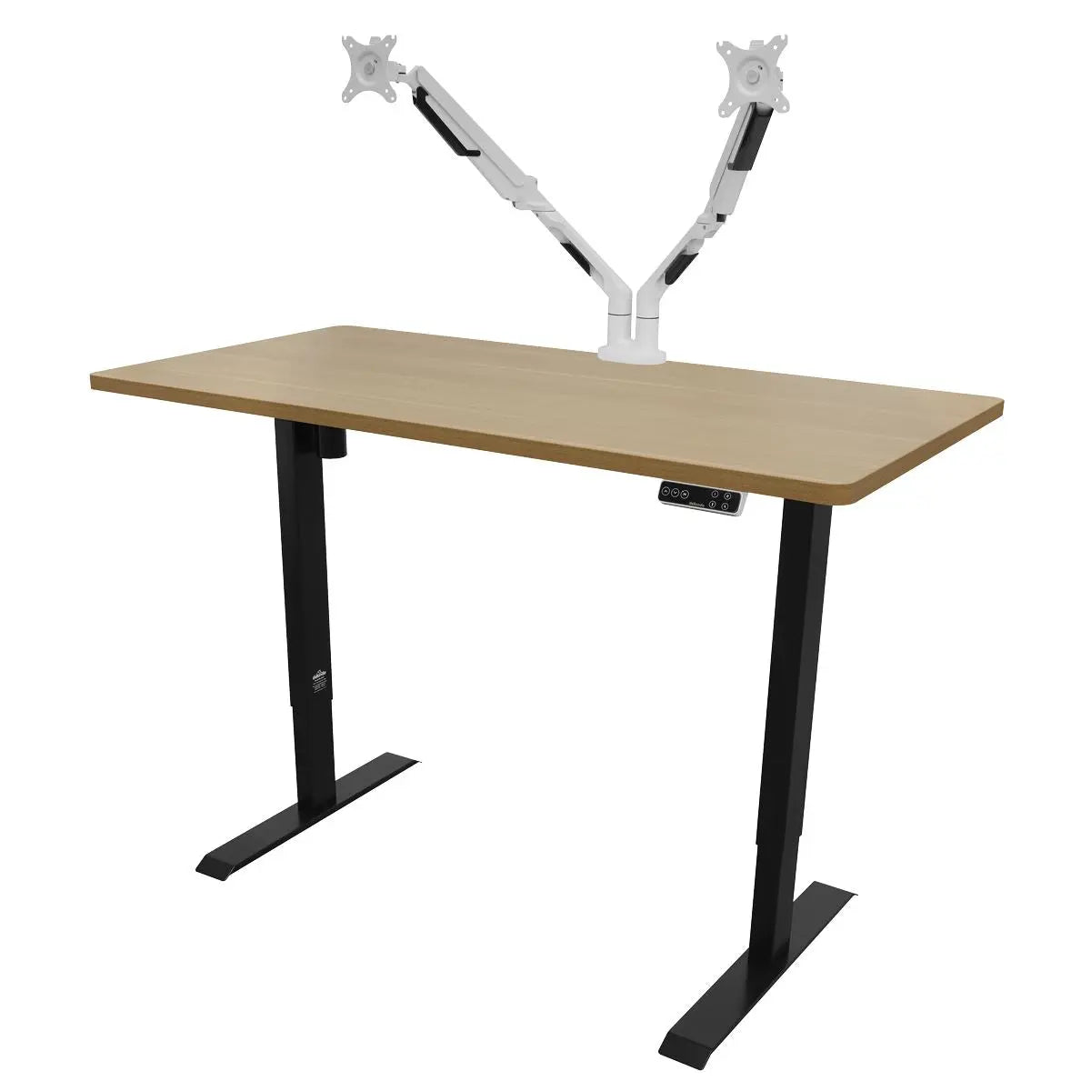 Dellonda Oak Electric Height Adjustable Standing Desk with Memory, Quiet & Fast 1400 x 700mm  White Rose Tools