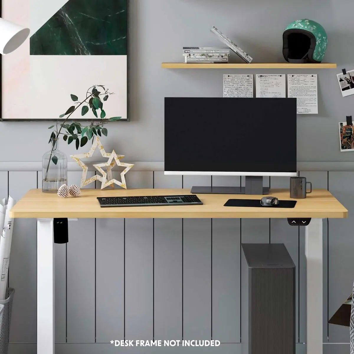 Dellonda Oak Rectangular Desktop 1400 x 700mm, 1" Thickness - DH20  White Rose Tools