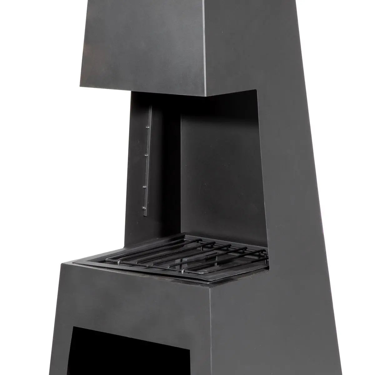 Dellonda Outdoor Chiminea Fireplace Fire Pit Heater Firewood Storage Black Steel  White Rose Tools