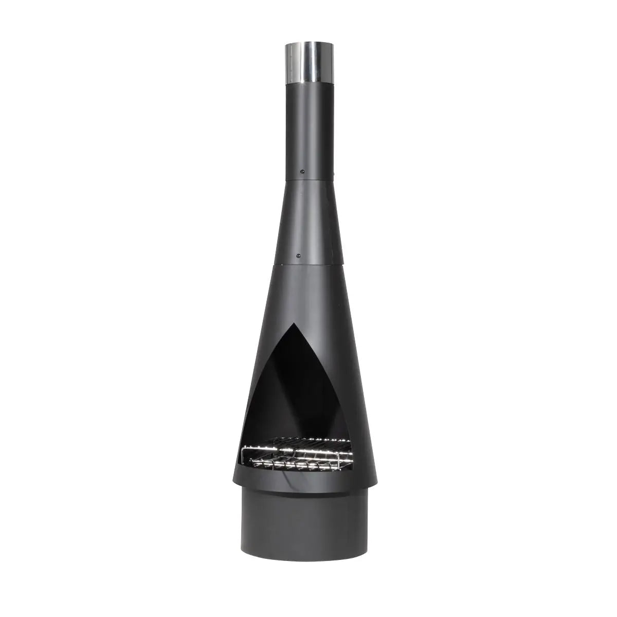 Dellonda Outdoor Chiminea, Fireplace, Fire Pit, Heater, Durable, Black Steel  White Rose Tools