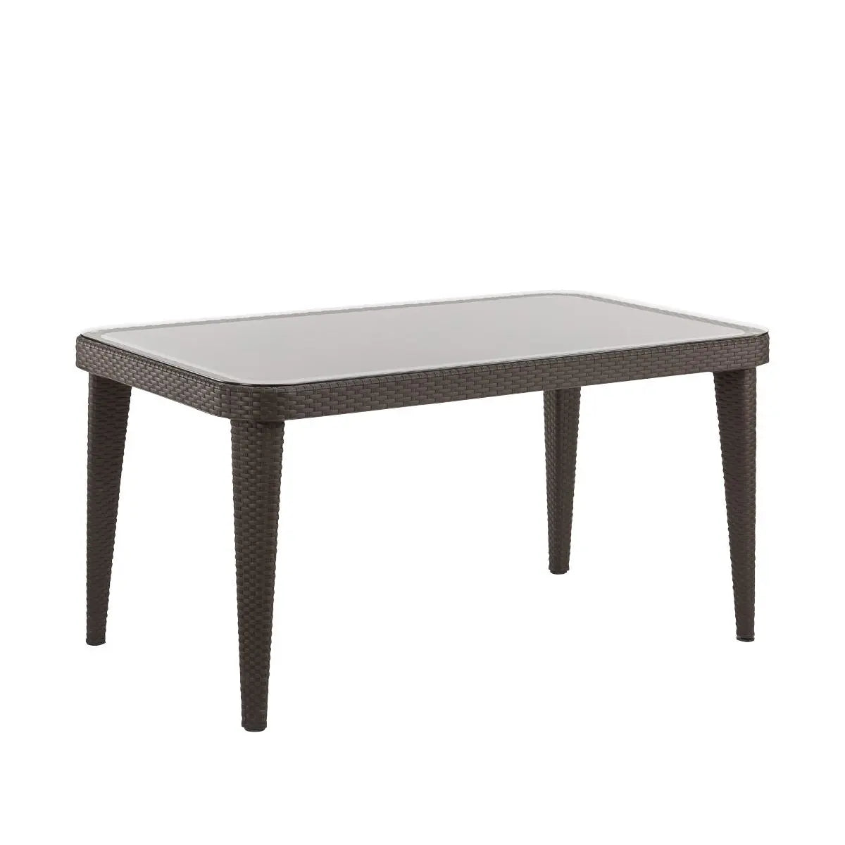 Dellonda Outdoor Dining Table Weather Resistant Glass Table 90x150cm  White Rose Tools
