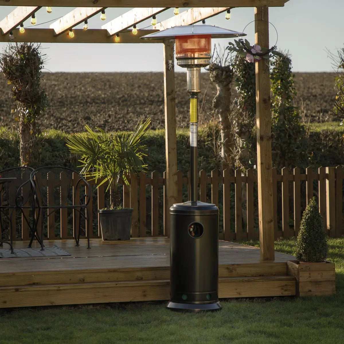Dellonda Outdoor Garden Gas Patio Heater 13kW Commercial & Domestic Use, Black  White Rose Tools
