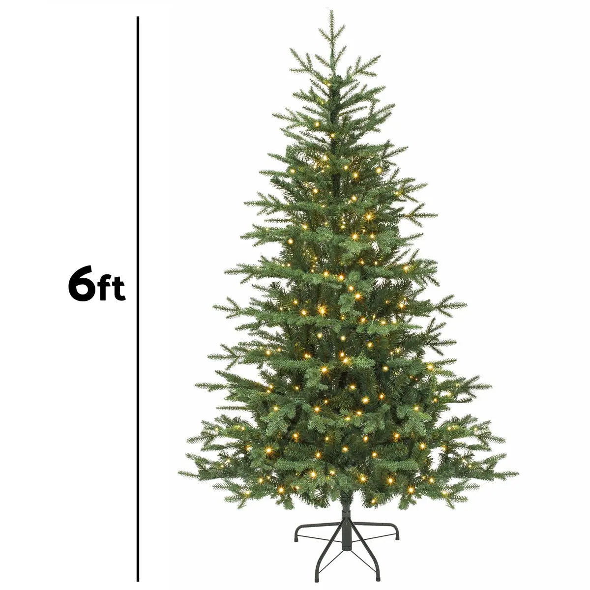 Dellonda Pre-Lit 6ft Hinged Christmas Tree with Warm White LED Lights & PE/PVC Tips  White Rose Tools