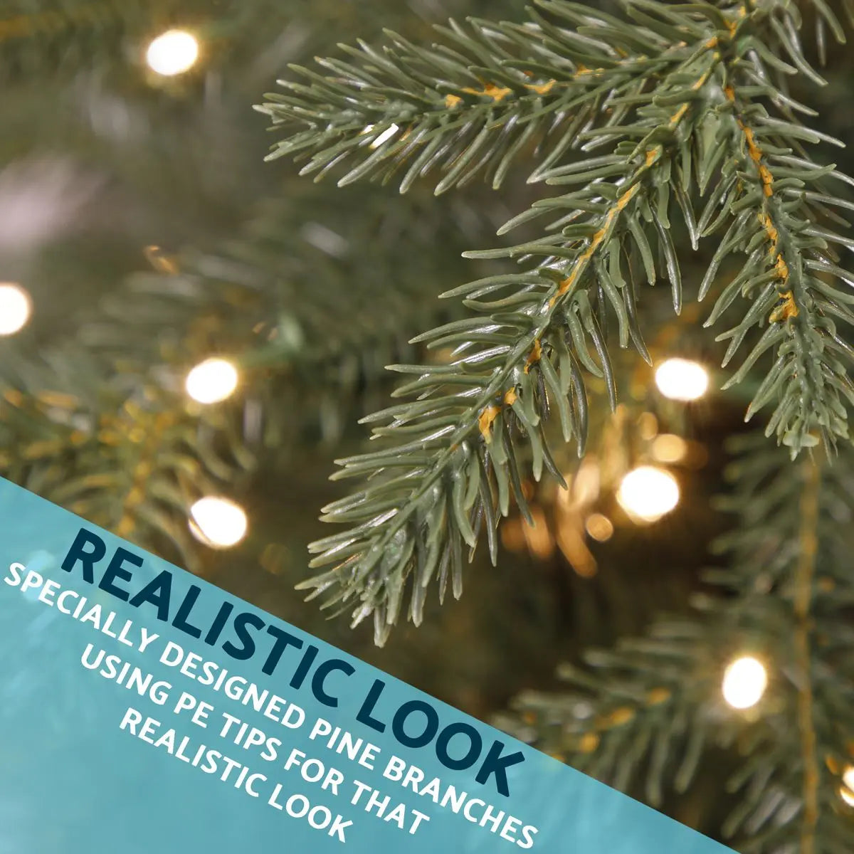 Dellonda Pre-Lit 7ft Hinged Christmas Tree with Warm White LED Lights & PE/PVC Tips  White Rose Tools