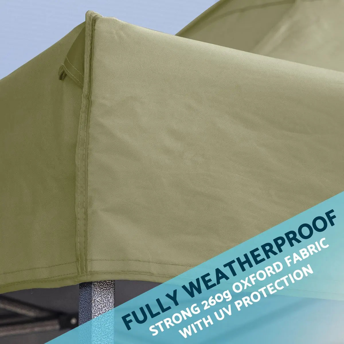 Dellonda Premium 3 x 3m Pop-Up Gazebo, PVC Coated, Water Resistant Fabric, Supplied with Carry Bag, Rope, Stakes & Weight Bags - Beige Canopy  White Rose Tools