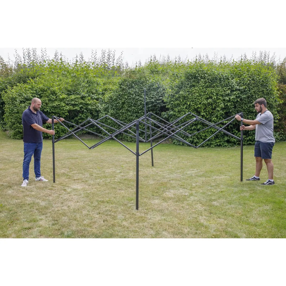 Dellonda Premium 3 x 3m Pop-Up Gazebo, PVC Coated, Water Resistant Fabric, Supplied with Carry Bag, Rope, Stakes & Weight Bags - Beige Canopy  White Rose Tools