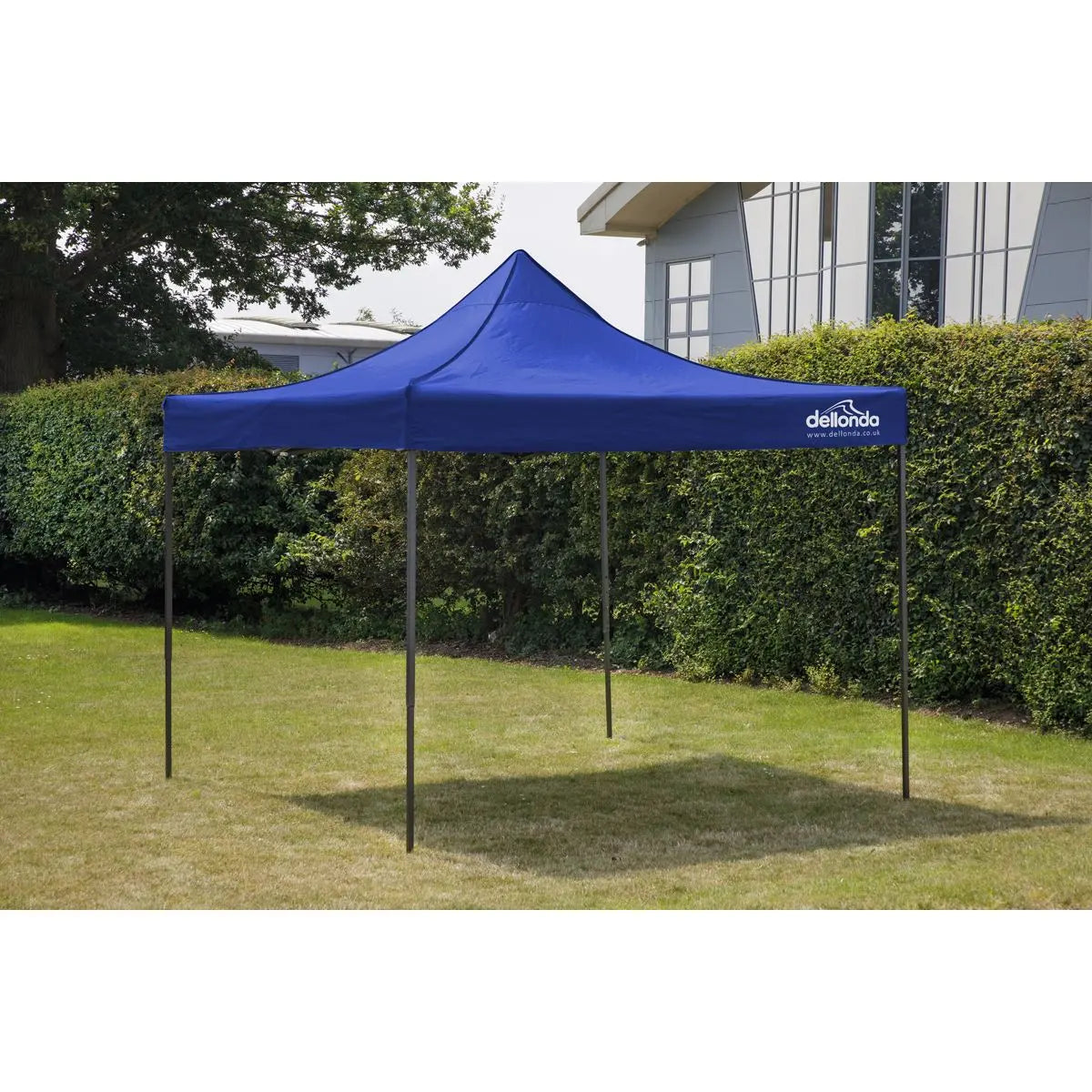 Dellonda Premium 3 x 3m Pop-Up Gazebo, PVC Coated, Water Resistant Fabric, Supplied with Carry Bag, Rope, Stakes & Weight Bags - Blue Canopy  White Rose Tools