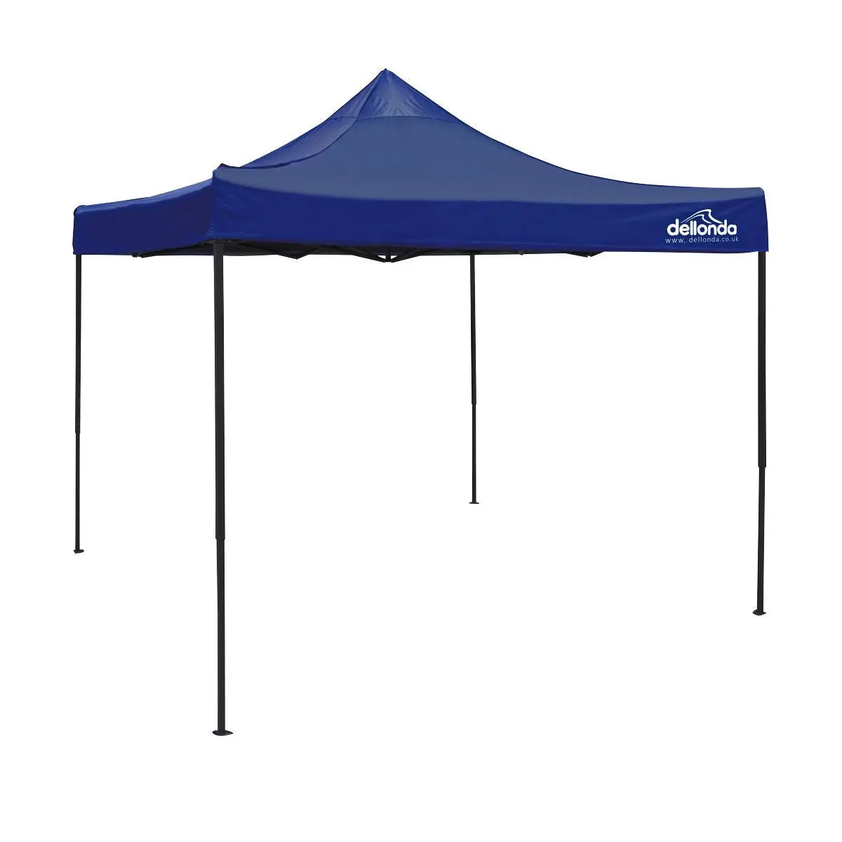 Dellonda Premium 3 x 3m Pop-Up Gazebo, PVC Coated, Water Resistant Fabric, Supplied with Carry Bag, Rope, Stakes & Weight Bags - Blue Canopy  White Rose Tools