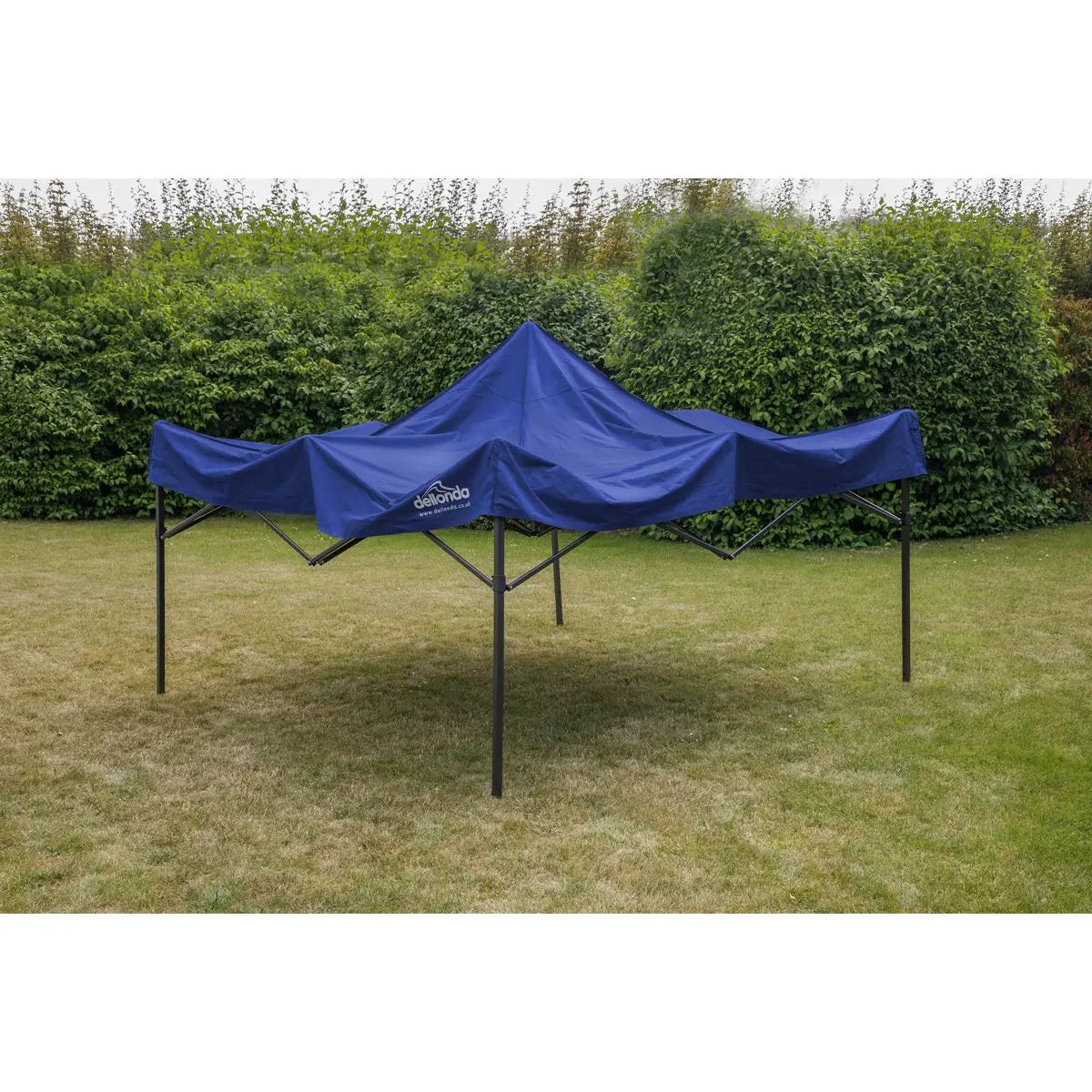 Dellonda Premium 3 x 3m Pop-Up Gazebo, PVC Coated, Water Resistant Fabric, Supplied with Carry Bag, Rope, Stakes & Weight Bags - Blue Canopy  White Rose Tools