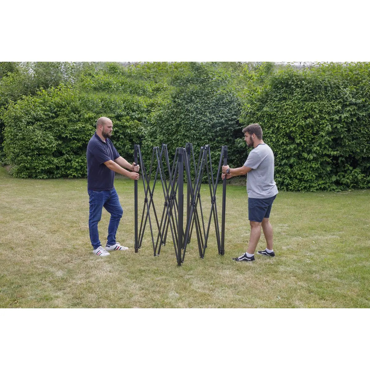 Dellonda Premium 3 x 3m Pop-Up Gazebo, PVC Coated, Water Resistant Fabric, Supplied with Carry Bag, Rope, Stakes & Weight Bags - Dark Green Canopy  White Rose Tools